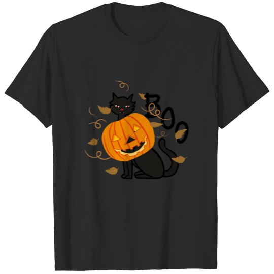 Discover Halloween Black cat Boo T-shirt