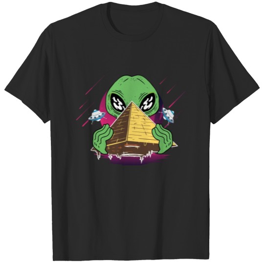 Discover Alien With Pyramid UFO Extraterrestrial Spaceship T-shirt