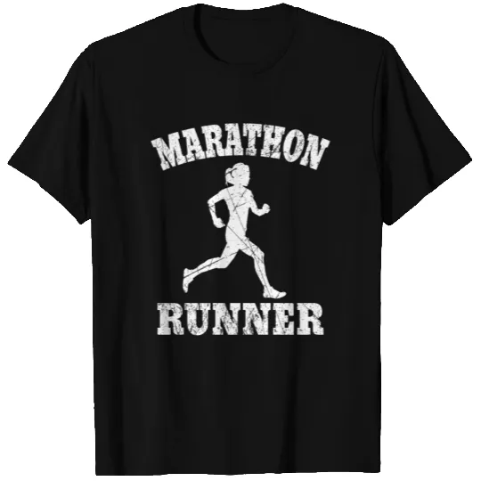 marathon runner running jogging gift woman T-shirt