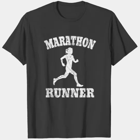 marathon runner running jogging gift woman T-shirt