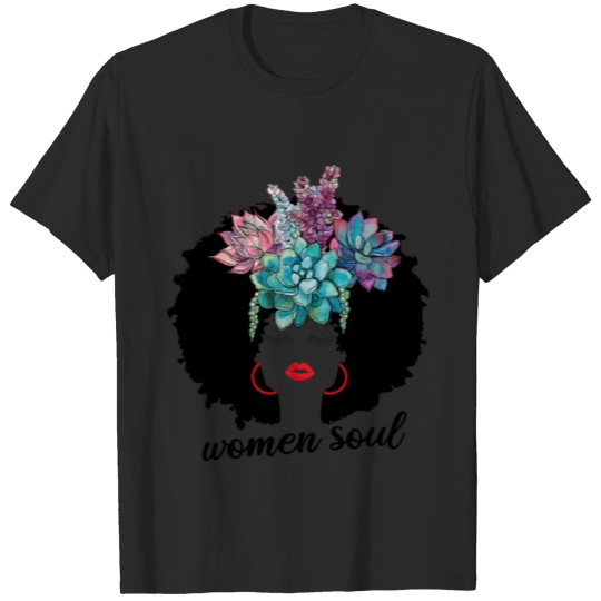 Discover Flowers floral print Face Lips Gift Women T-shirt