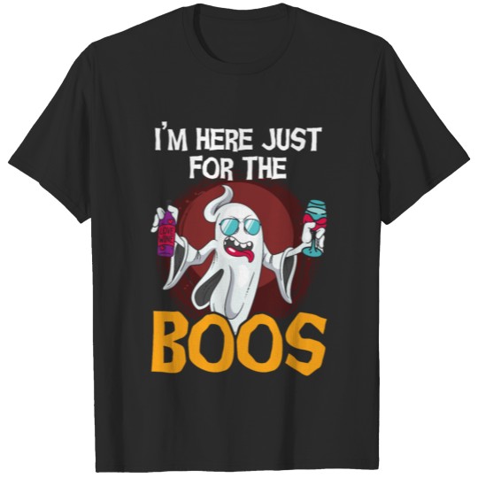 Boo Ghost Red Wine Halloween T-shirt