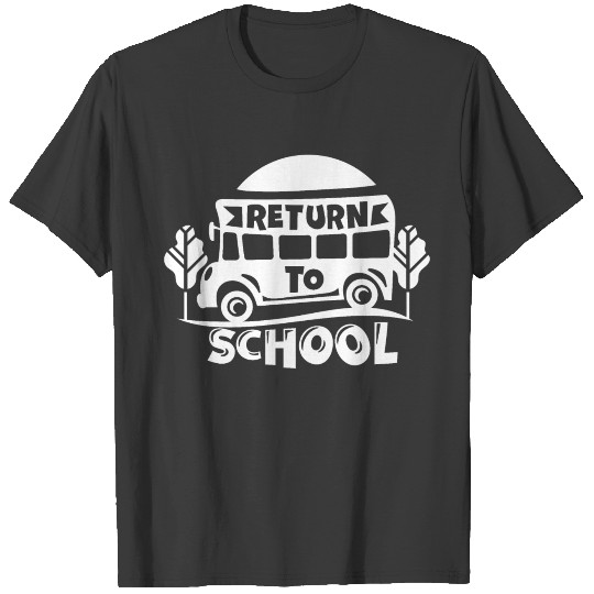 Return To School Bus Illustration Kids Cute T-shirt