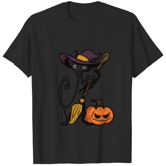 Discover Cats Witch Halloween Black Kitten T-shirt