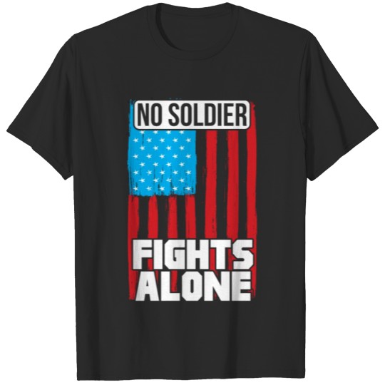 Discover No soldier fights alone nurse heartbeat T-shirt