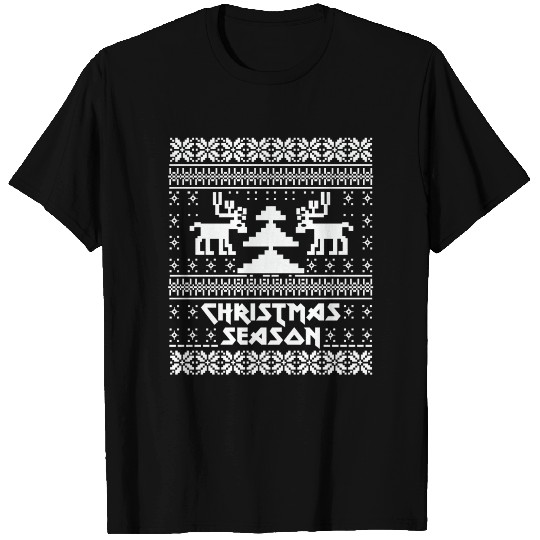 Ugly Pattern Christmas Season Reindeer T-shirt