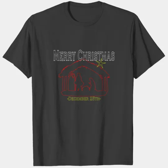 Birth of Christ, Christmas nativity scene in Beth T-shirt