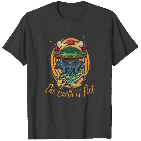 The Earth Is Flat | Earth Turtle Elephant T-shirt