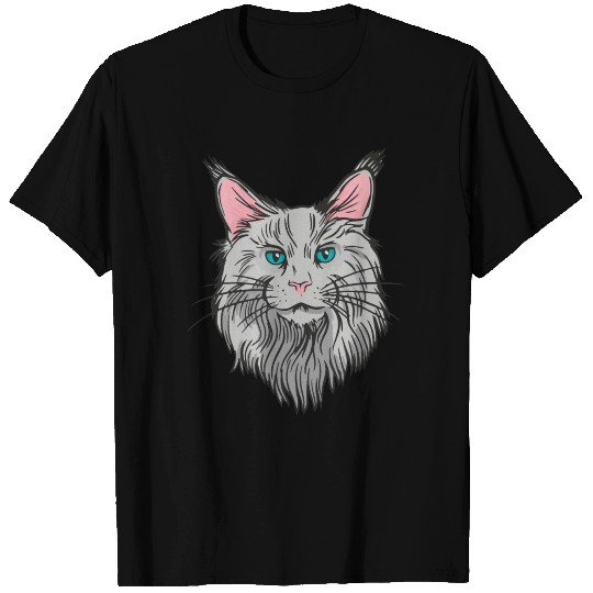 MaineCoon - Light Grey Cat Head - Gift Idea T-shirt