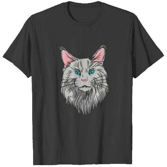 MaineCoon - Light Grey Cat Head - Gift Idea T-shirt
