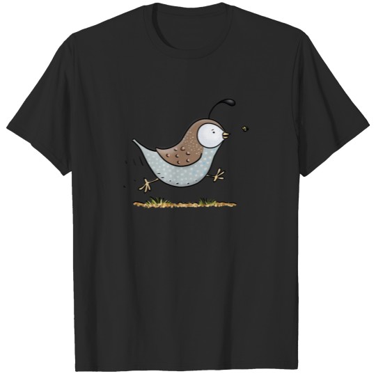 Discover Cute happy californian quail cartoon illustration T-shirt