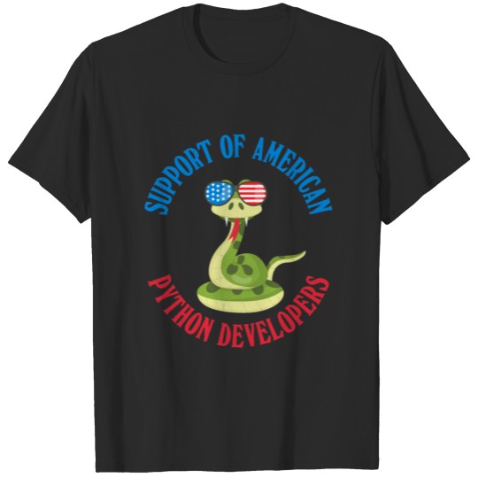 Support American Python Developer Funny Programmer T-shirt