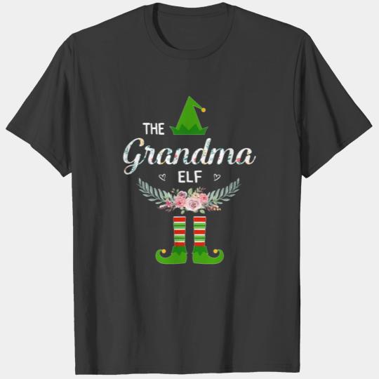 The Grandma Elf Family Matching Group Christmas T-shirt