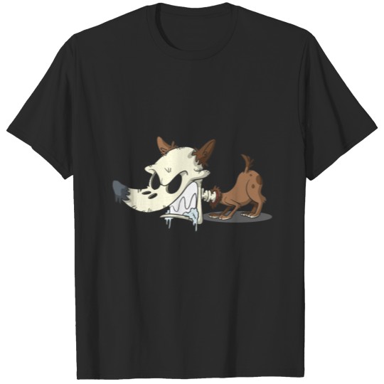 Discover Halloween zombie dog skull T-shirt