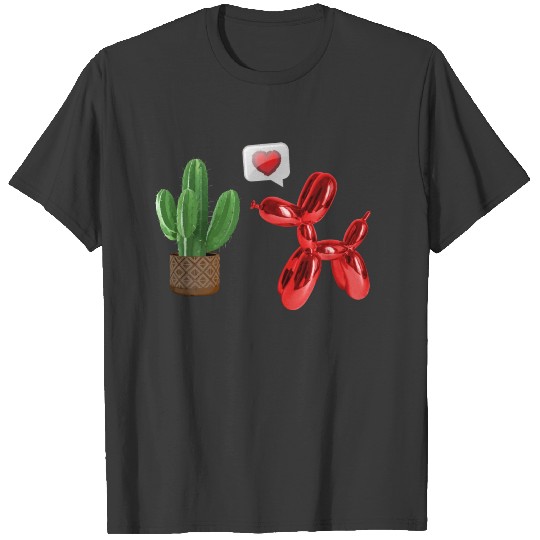 A cute cactus with a balloon Dog in love T-shirt