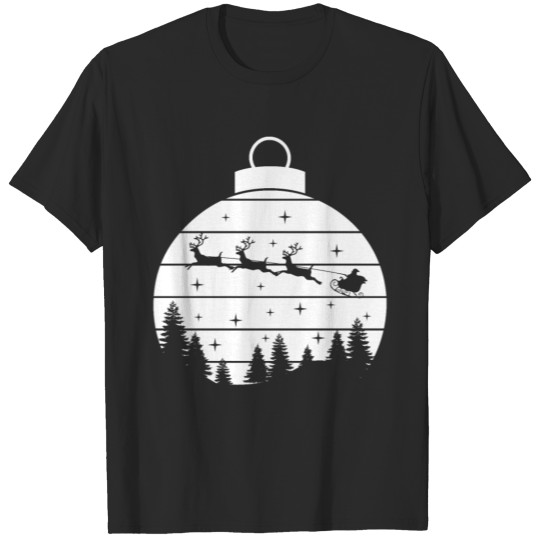 Discover Christmas Ball Santa Reindeer Forest Gift T-shirt