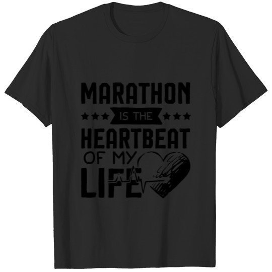 Discover Marathon Heart Pulse Love Run T-shirt