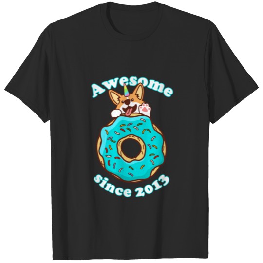 Discover Awesome since 2013 Puppy Donut Birthday T-shirt