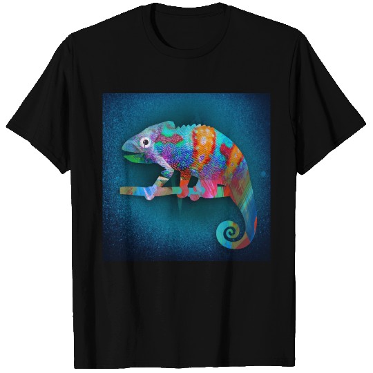 chameleon,colorful,illustration,poster,mask T-shirt