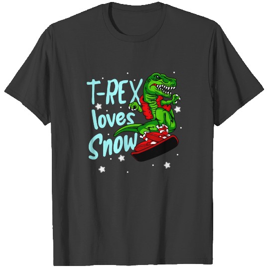 Snowboard T-Rex Dino Snowboarder Gift T-shirt