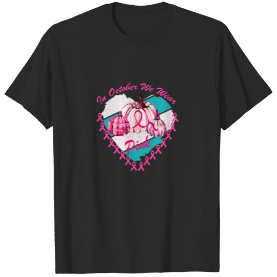 Discover In October We Wear Pink Pumpkin Breast Cancer tee T-shirt