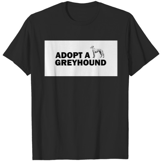 Discover Adopt A Greyhound Silhouette and Words Design T-shirt