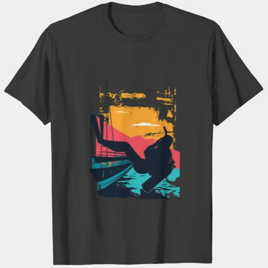 Diver Diving Boat Nigh Dive Diving License Gift T-shirt