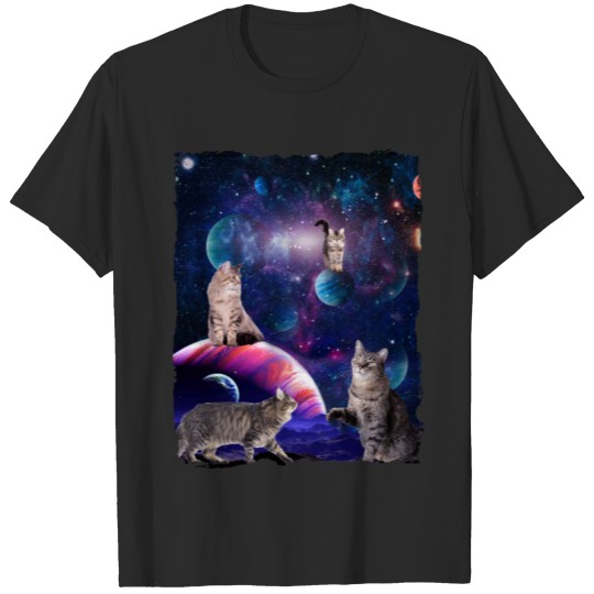 Cats Galaxy Stars Wild kitty Animal Universe Cat T-shirt