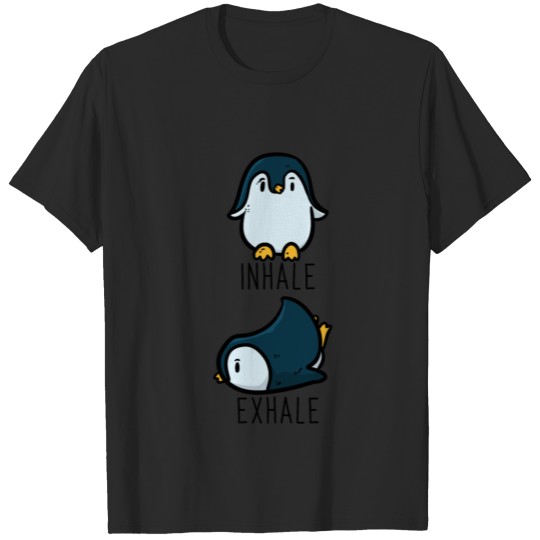 Discover Penguin Funny Inhale Exhale T-shirt