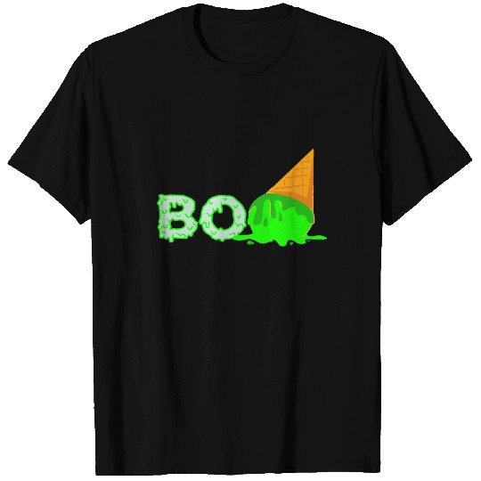 Neon Green Halloween Ice Cream Boo T-shirt