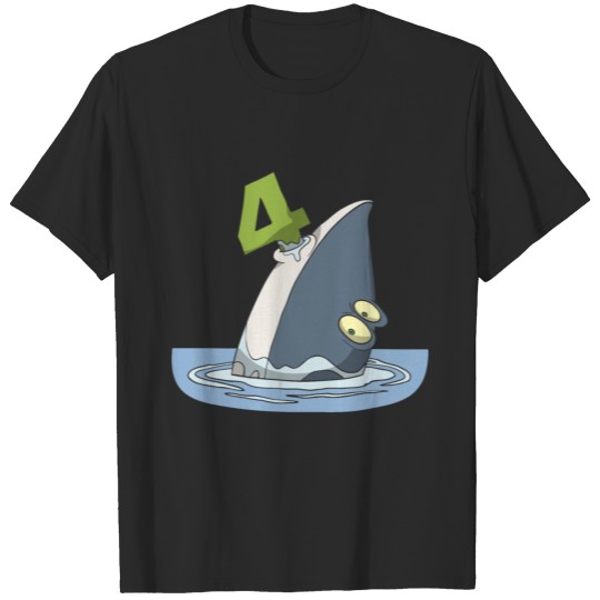 Children's 4th birthday present with cute shark T-shirt