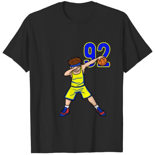Discover Cool Yellow Blue Basketball Team Number 92 T-shirt
