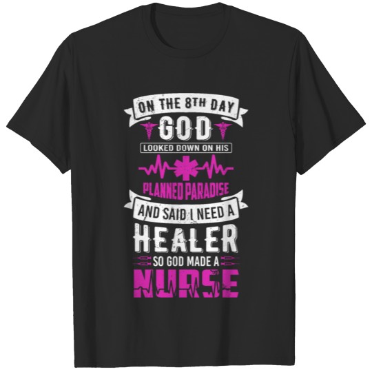 Discover God Made A Nurse Quote Retro Typography Religious T-shirt