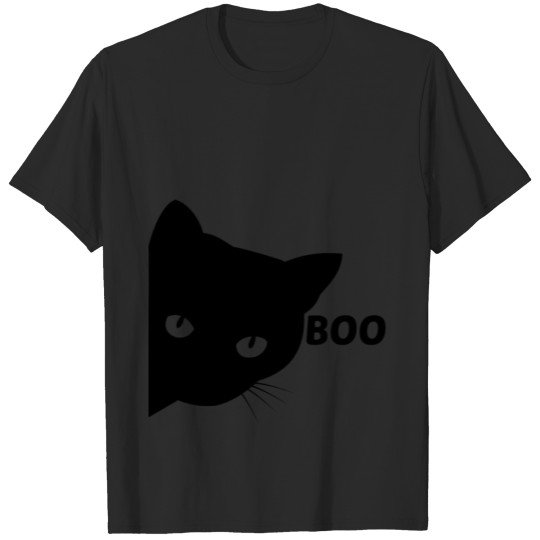 Discover Black cat boo Halloween gift cats T-shirt