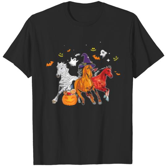 Discover Horse Mummy Witch Halloween Horror Gift T-shirt