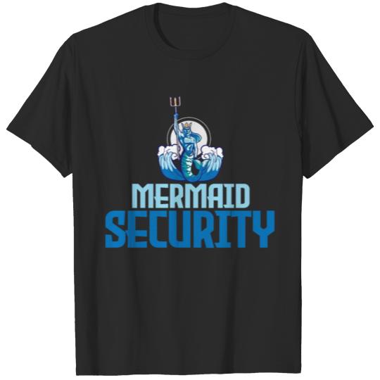 Discover Mermaid Security Merman Birthday Party Swimming T-shirt