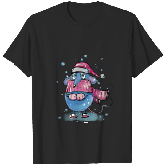 Discover Funny Cute Little Winter Mouse Gift T-shirt