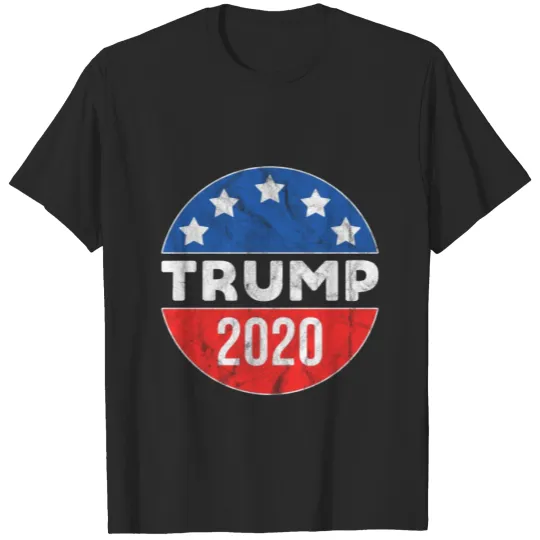 Discover Donald Trump 2020 Retro Button President Vintage T-shirt