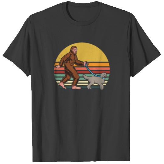 Funny Bigfoot Shirt - Dog Walking - Labradoodle Sh T-shirt