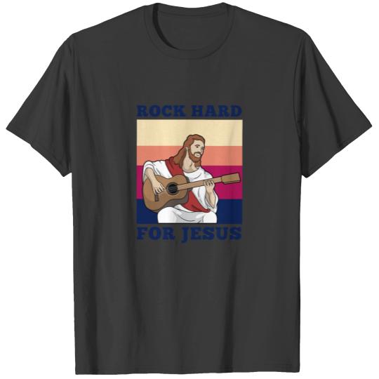 Rock Hard for Jesus Guitar Hymns Church T-shirt