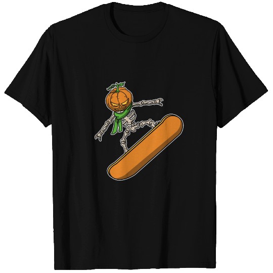 Funny Pumpkin Head Snowboarding Gift Idea T-shirt