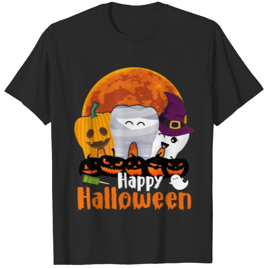 Discover Happy Halloween Scary Dental Funny Halloween T-shirt
