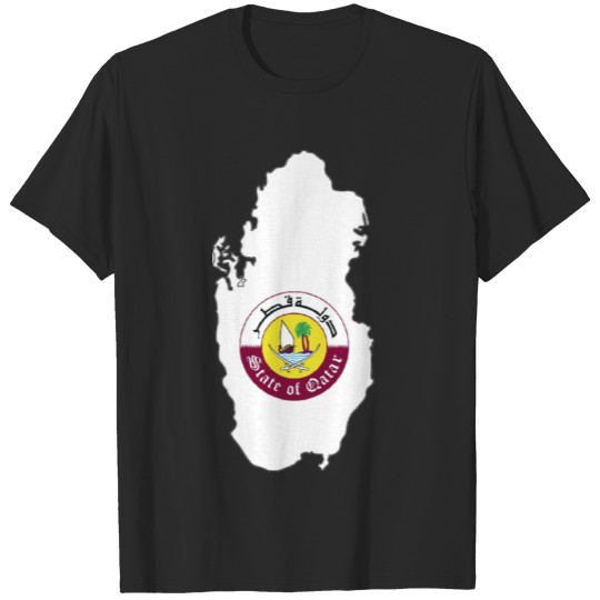 Discover Qatar Map in its national logo shape3 T-shirt