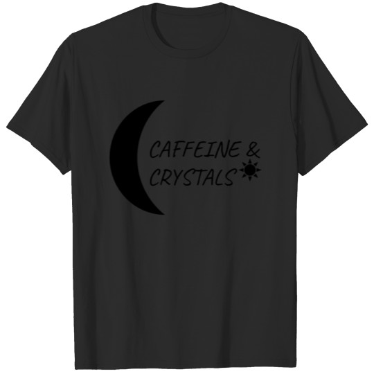 Discover Caffeine & Crystals with Moon and Sun T-shirt