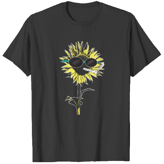 Smoker sunflower gift idea cigar T-shirt