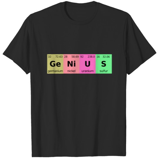 Discover Funny Science Genius Periodic Table of Elements T-shirt