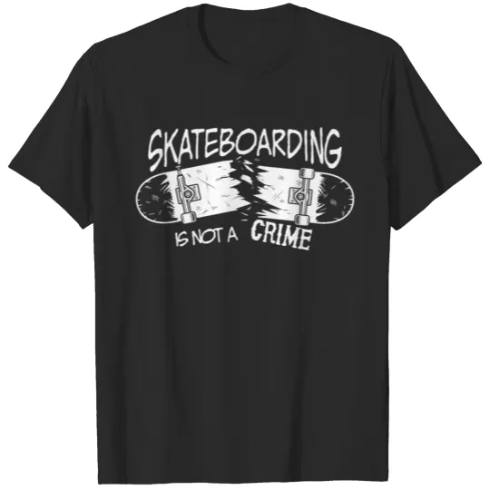 Discover Skateboarding is not a crime Ollie FS 180 kickflip T-shirt