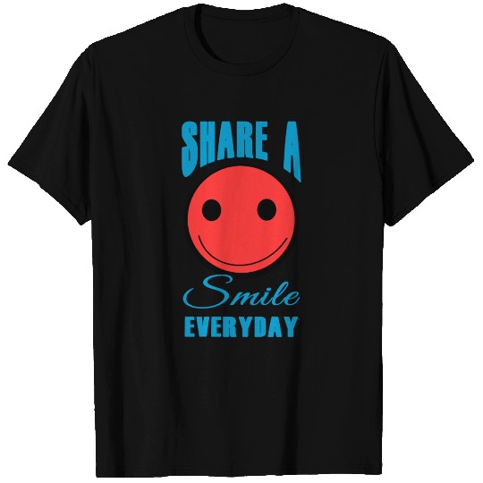 Share A Smile Everyday - Cute Smiley Face And Text T-shirt