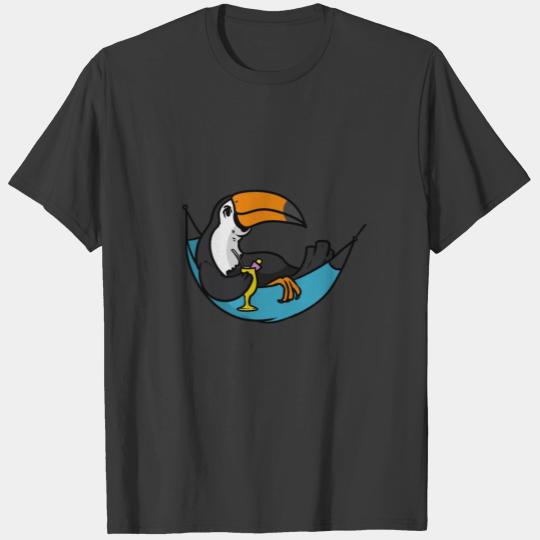 Discover Tucan Vacation Cocktail Palm Trees Sea T-shirt