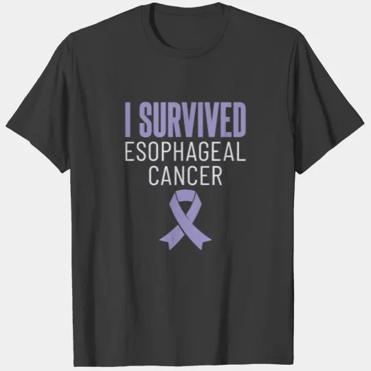 I Survived Esophageal Cancer Periwinkle Ribbon T-shirt